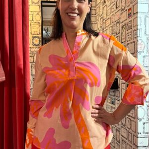 Bluse 'Ava Red Palm' von Soul Kathrine