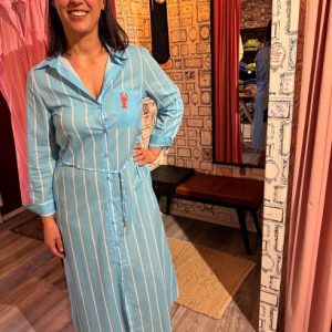 Gestrieftes Sommerkleid 'Coco Blue Stripe' von Soul Kathrine